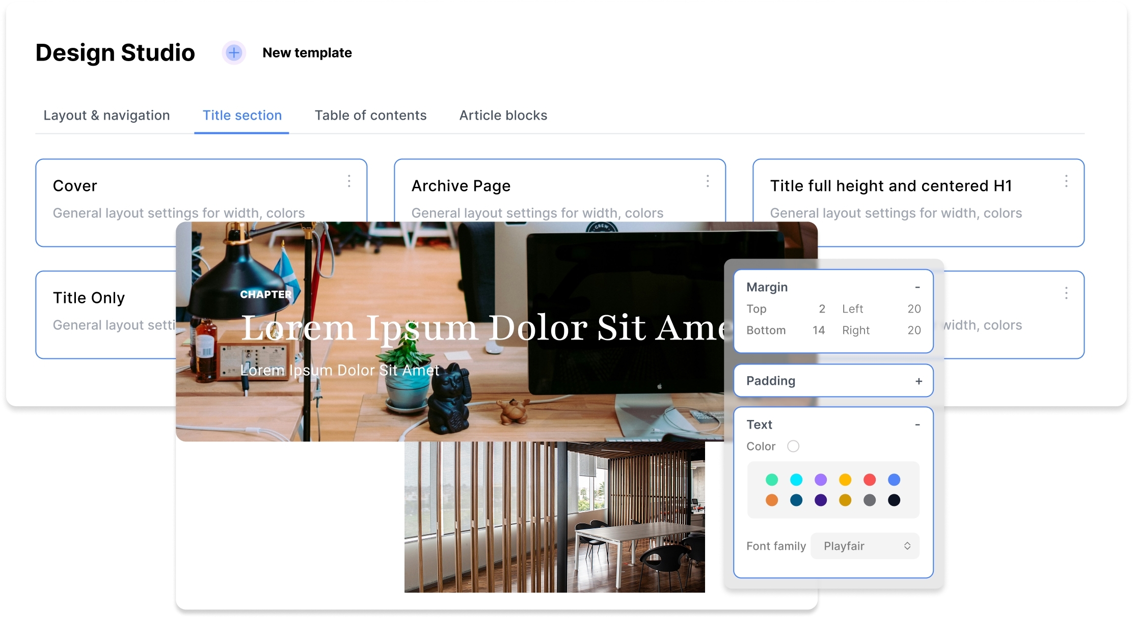 Design system panel showing brand management controls