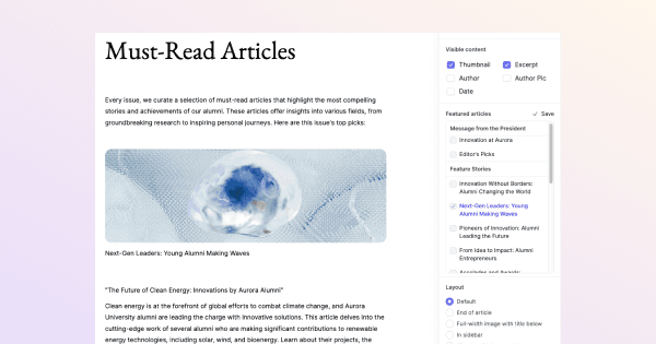 A New Block: Featured Articles